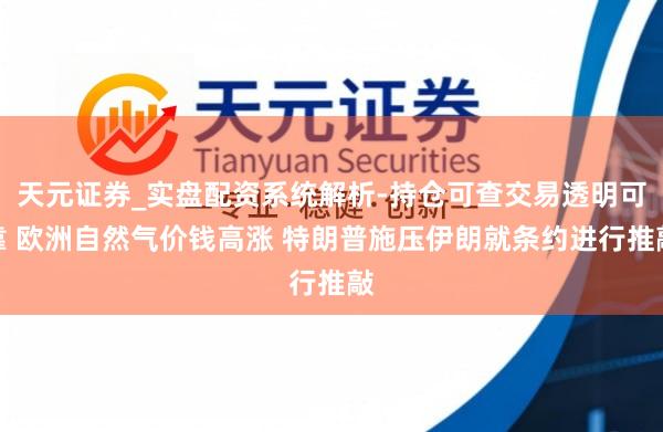 天元证券_实盘配资系统解析-持仓可查交易透明可靠 欧洲自然气价钱高涨 特朗普施压伊朗就条约进行推敲