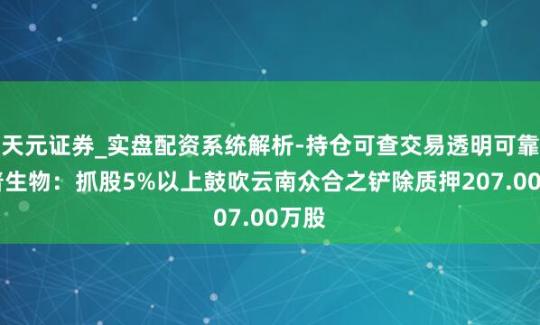 天元证券_实盘配资系统解析-持仓可查交易透明可靠 凯普生物：抓股5%以上鼓吹云南众合之铲除质押207.00万股