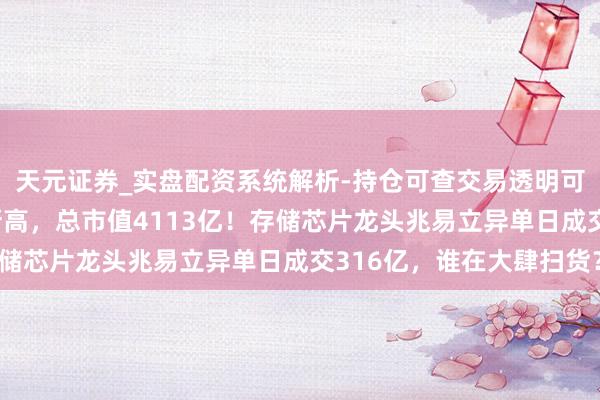 天元证券_实盘配资系统解析-持仓可查交易透明可靠 10%涨停创历史新高，总市值4113亿！存储芯片龙头兆易立异单日成交316亿，谁在大肆扫货？